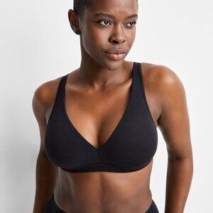 #1059 State of Day Women's Cotton Blend Bralette, - Deep Black